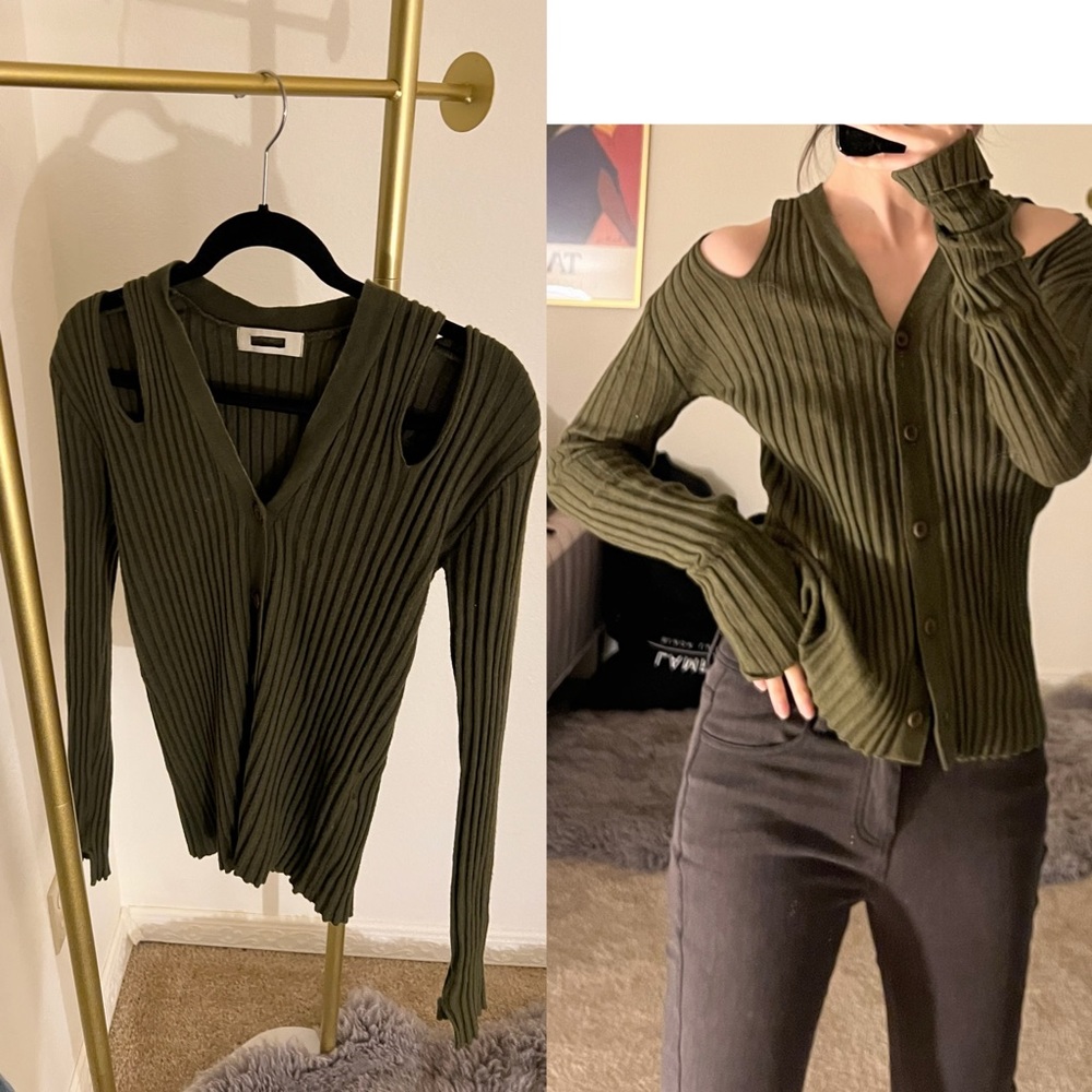 SOLD-Like new 100% wool sweater cardigan from Korea